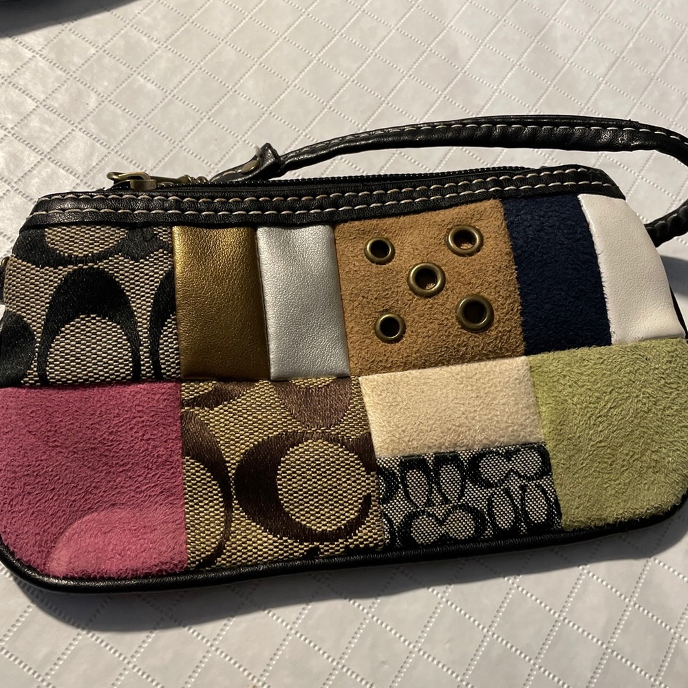 Vintage Coach Wristlet Multi-Color w Grommets